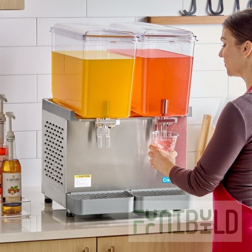 Crathco SR-25-16 Classic Pro Bubbler Double 4.75 Gallon Bowl Refrigerated Beverage Dispenser - 120V