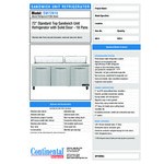 Continental Refrigerator SW72-N-18-FB 72