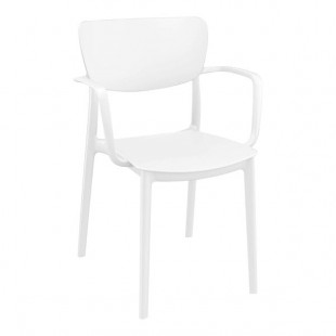 Siesta Lisa White Resin Outdoor Dining Arm Chair Siesta Lisa White Resin Outdoor Dining Arm Chair