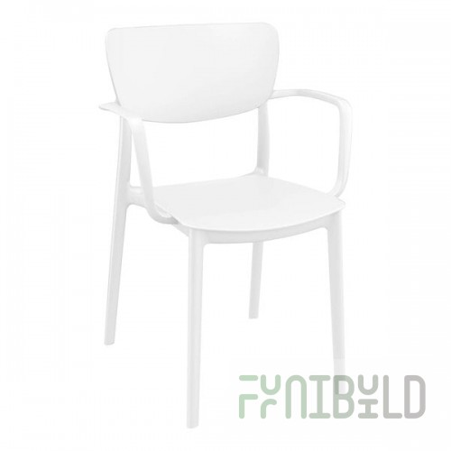 Siesta Lisa White Resin Outdoor Dining Arm Chair