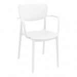 Siesta Lisa White Resin Outdoor Dining Arm Chair