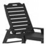 Flash Furniture Monterey Black Adjustable Polyethylene Adirondack Chaise Lounge with Cup Holder