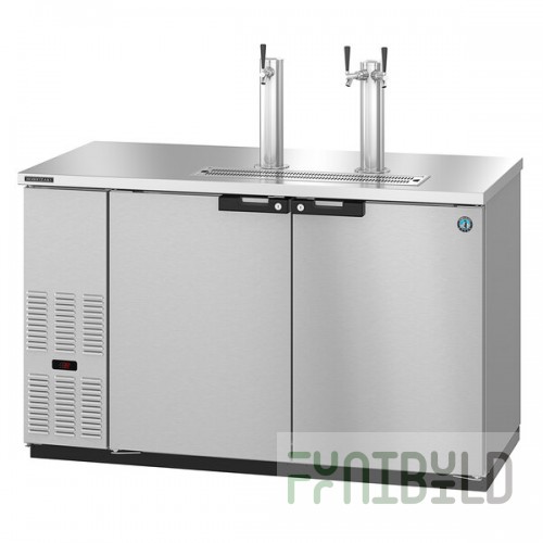 Hoshizaki DD59-S Stainless Steel Single/Double Tap Kegerator Beer Dispenser - (2) 1/2 Keg Capacity