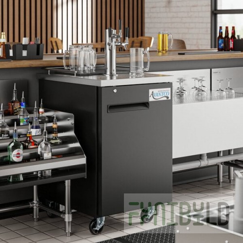 Avantco UDD-1-HC Triple Tap Kegerator Beer Dispenser - Black, (1) 1/2 Keg Capacity