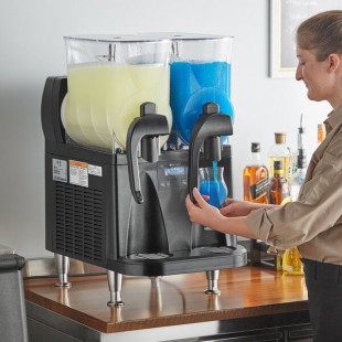 Bunn 58000.0012 Ultra NX Black Double 3 Gallon Slushy Machine with Flat Lids - 120V Bunn 58000.0012 Ultra NX Black Double 3 Gallon Slushy Machine with Flat Lids - 120V