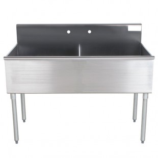 Advance Tabco 4-2-48 Two Compartment Stainless Steel Commercial Sink - 48 Advance Tabco 4-2-48 Two Compartment Stainless Steel Commercial Sink - 48