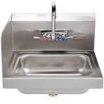 Advance Tabco 7-PS-66L Hand Sink with Splash Mounted Gooseneck Faucet and Left Side Splash Guard - 17 1/4