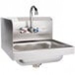 Advance Tabco 7-PS-66L Hand Sink with Splash Mounted Gooseneck Faucet and Left Side Splash Guard - 17 1/4