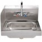 Advance Tabco 7-PS-66L Hand Sink with Splash Mounted Gooseneck Faucet and Left Side Splash Guard - 17 1/4
