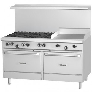 U.S. Range U60-6G24RS LP U Series Liquid Propane 6 Burner 60