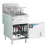 MainStreet Equipment Natural Gas 70-100 lb. Stainless Steel Floor Fryer - 150,000 BTU