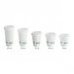EcoChoice 16 oz. Smooth Double Wall White Compostable Paper Hot Cup and PLA Lid - 50/Case