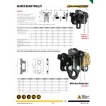 OZ Lifting Products 1 Ton Geared Beam Trolley with Hanger OZGBT-OBH
