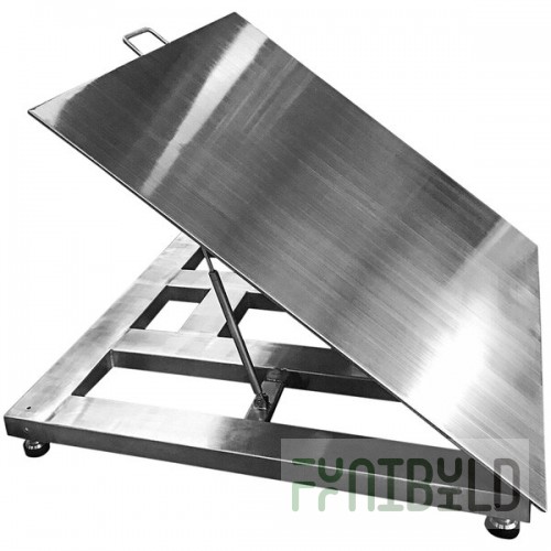 Optima Weighing Systems OP-916SS-LT-3-3-5000 5,000 lb. Stainless Steel Washdown Floor Scale with 3' x 3' Lift Top Platform