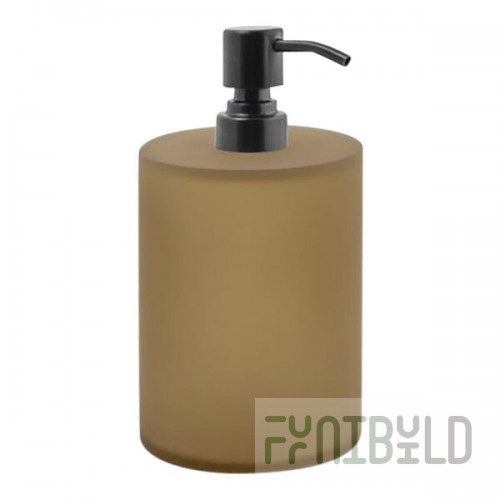 room360 Nassau 28 oz. Nutmeg Soap Dispenser with Matte Black Pump Top - 6/Case