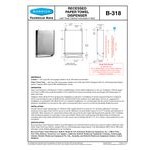Bobrick B-318 Recessed C Fold or Multifold Paper Towel Dispenser Bobrick B-318 Recessed C Fold or Multifold Paper Towel Dispenser