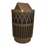 Witt Industries COV40P-RC-GN Covington 40 Gallon Green Steel Round Outdoor Decorative Trash Can with Rain Cap Lid Witt Industries COV40P-RC-GN Covington 40 Gallon Green Steel Round Outdoor Decorative Trash Can with Rain Cap Lid
