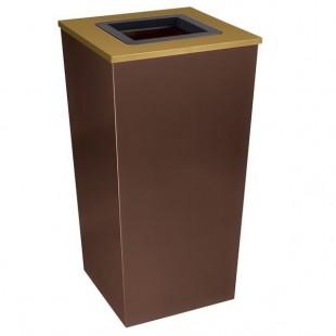 Ex-Cell Kaiser RC-MTR-34 TR Metro Companion XL 34 Gallon Hammered Copper Square Trash Can