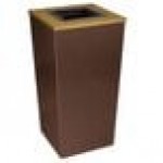 Ex-Cell Kaiser RC-MTR-34 TR Metro Companion XL 34 Gallon Hammered Copper Square Trash Can