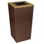 Ex-Cell Kaiser RC-MTR-34 TR Metro Companion XL 34 Gallon Hammered Copper Square Trash Can