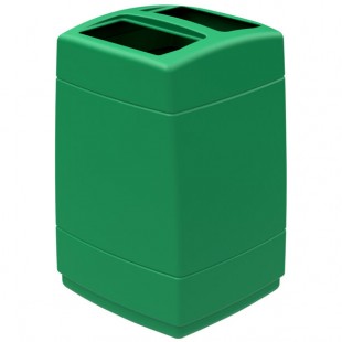 Commercial Zone 732836 PolyTec 55 Gallon Green Rectangular Open Top Trash Can