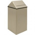 Witt Industries 1511HTWH 36 Gallon White Steel Decorative Trash Can with Swing Top Lid