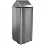 Witt Industries 1511HTWH 36 Gallon White Steel Decorative Trash Can with Swing Top Lid