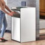 Lancaster Table & Seating Waste 35 Gallon White Waste Receptacle Enclosure with Lancaster Table & Seating Waste 35 Gallon White Waste Receptacle Enclosure with