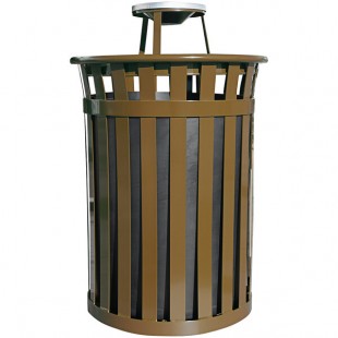 Witt Industries M5001-AT-BN Oakley Standard 50 Gallon Brown Steel Outdoor Decorative Trash Can with Ash Top Lid Witt Industries M5001-AT-BN Oakley Standard 50 Gallon Brown Steel Outdoor Decorative Trash Can with Ash Top Lid