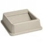 Rubbermaid® FG266400BEIG Untouchable 35 / 50 Gallon Beige Square Trash Can Drop Shot Lid