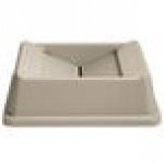 Rubbermaid® FG266400BEIG Untouchable 35 / 50 Gallon Beige Square Trash Can Drop Shot Lid