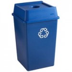 Rubbermaid® FG266400BEIG Untouchable 35 / 50 Gallon Beige Square Trash Can Drop Shot Lid