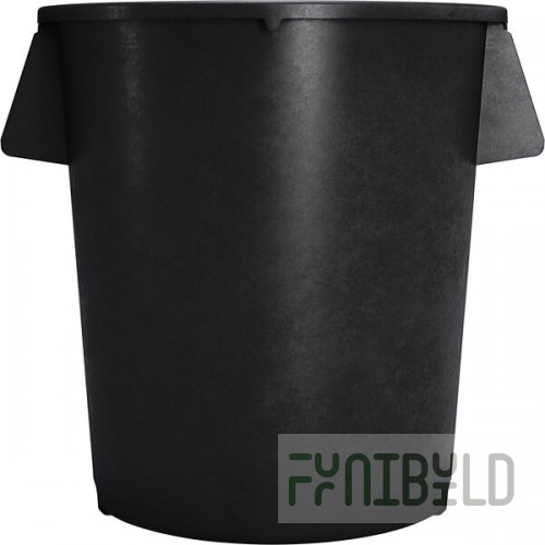 Carlisle 84105503 Bronco 55 Gallon Black Round Trash Can