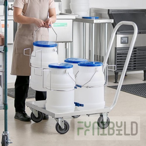 Choice 85 lb. Ice Tote Transport Set with 4 Ice Totes and Aluminum Dolly