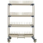 Metro PR48VX4-XDR MetroMax i Mobile Four Tier Tray / Steam Pan Drying Rack with Drip Tray - 24 Metro PR48VX4-XDR MetroMax i Mobile Four Tier Tray / Steam Pan Drying Rack with Drip Tray - 24