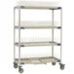 Metro PR48VX4-XDR MetroMax i Mobile Four Tier Tray / Steam Pan Drying Rack with Drip Tray - 24 Metro PR48VX4-XDR MetroMax i Mobile Four Tier Tray / Steam Pan Drying Rack with Drip Tray - 24