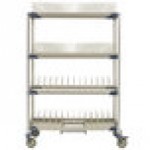 Metro PR48VX4-XDR MetroMax i Mobile Four Tier Tray / Steam Pan Drying Rack with Drip Tray - 24 Metro PR48VX4-XDR MetroMax i Mobile Four Tier Tray / Steam Pan Drying Rack with Drip Tray - 24