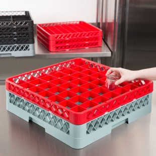 Noble Warewashing 49-Compartment Red Full-Size Glass Rack Extender Noble Warewashing 49-Compartment Red Full-Size Glass Rack Extender