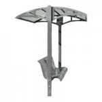 Paris Site Furnishings Shade Series 6' Window Gray Inground Mounted Picnic Table with Canopy and Basket Weave Perforations 85 1/2 Paris Site Furnishings Shade Series 6' Window Gray Inground Mounted Picnic Table with Canopy and Basket Weave Perforations 85 1/2