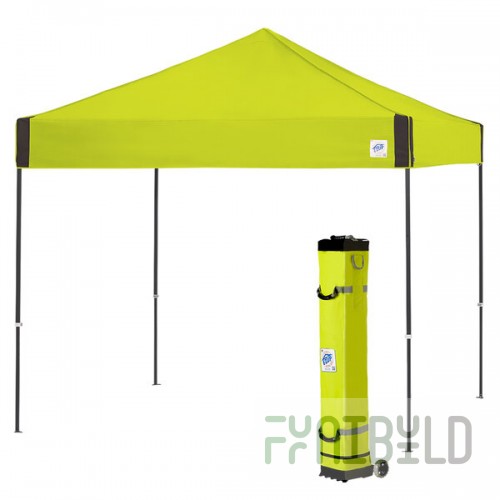 E-Z Up PR3SG10LA Pyramid Instant Shelter 10' x 10' Limeade Canopy with Steel Gray Frame
