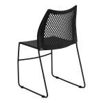 Flash Furniture Hercules Black Ventilated Contoured Stacking Chair with Black Sled Base Flash Furniture Hercules Black Ventilated Contoured Stacking Chair with Black Sled Base