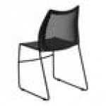 Flash Furniture Hercules Black Ventilated Contoured Stacking Chair with Black Sled Base Flash Furniture Hercules Black Ventilated Contoured Stacking Chair with Black Sled Base