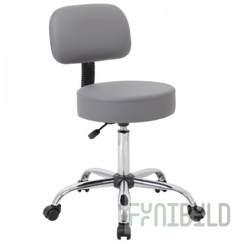 Boss Office B245-GY Gray Be Well Medical Professional Adjustable Stool with Back