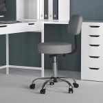 Boss Office B245-GY Gray Be Well Medical Professional Adjustable Stool with Back