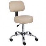 Boss Office B245-GY Gray Be Well Medical Professional Adjustable Stool with Back