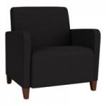 Lesro Ravenna Open House Navy Fabric 3-Seat Bench with Walnut Wood Legs Lesro Ravenna Open House Navy Fabric 3-Seat Bench with Walnut Wood Legs