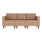 Flash Furniture Hercules Artemis Cognac LeatherSoft Sofa with 2 Charging Banks and Wooden Feet Flash Furniture Hercules Artemis Cognac LeatherSoft Sofa with 2 Charging Banks and Wooden Feet