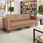 Flash Furniture Hercules Artemis Cognac LeatherSoft Sofa with 2 Charging Banks and Wooden Feet Flash Furniture Hercules Artemis Cognac LeatherSoft Sofa with 2 Charging Banks and Wooden Feet