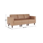 Flash Furniture Hercules Artemis Cognac LeatherSoft Sofa with 2 Charging Banks and Wooden Feet Flash Furniture Hercules Artemis Cognac LeatherSoft Sofa with 2 Charging Banks and Wooden Feet