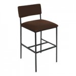 BFM Seating Meghan Black Powder-Coated Steel Customizable Bench with Brown Vinyl Seat